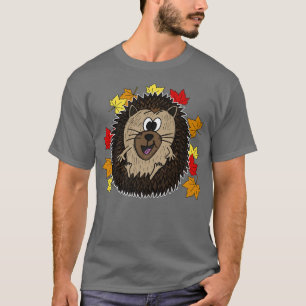 Autumn Hedgehog oktober Säsong Lövs Fall Natur T Shirt