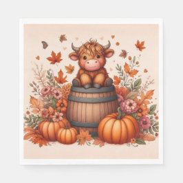 Autumn Highland Cow Paper Napkin Pappersservett