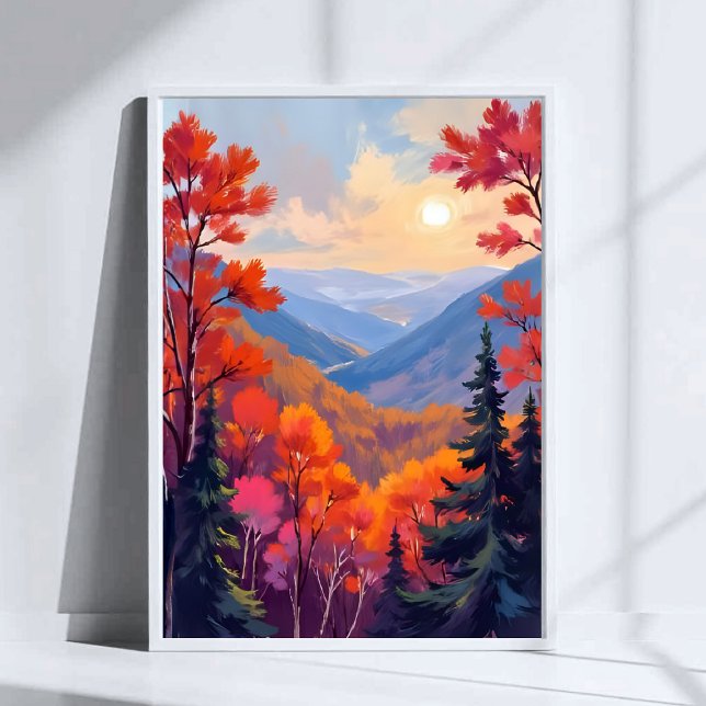 Autumn Hills | Fall Leaves Foliage Watercolor Poster (Skapare uppladdad)