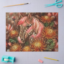 Autumn Horse Blommigt Chrysanthemums Decoupage