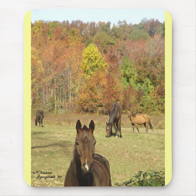 Autumn Horses Mousepad Musmatta (Framsidan)