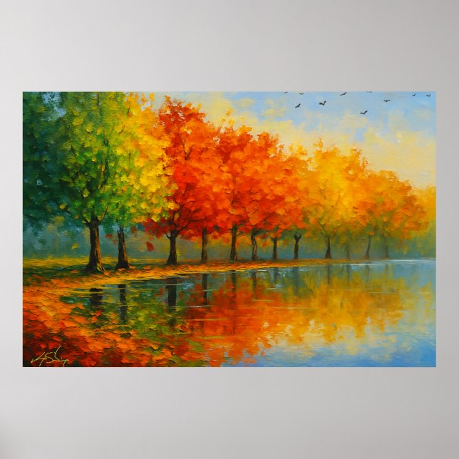 Autumn In New England Landscape Poster (Framsidan)