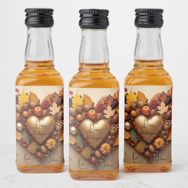 Autumn Kaleidoscope Thanksgiving Golden Vintage Spritflaskor Etikett (Flaskor)