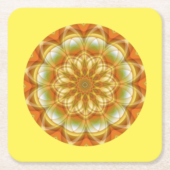 Autumn Kaleidoscope Underlägg Papper Kvadrat (Framsidan)