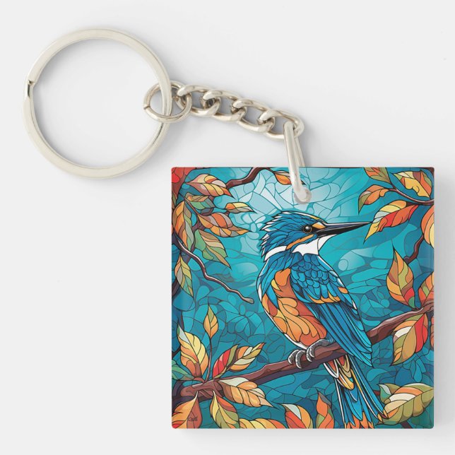 Autumn Kingfisher Acrylic Keychain (Framsidan)