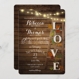 Autumn Ladder och Löv Kärlek Bröllop Inbjudningar