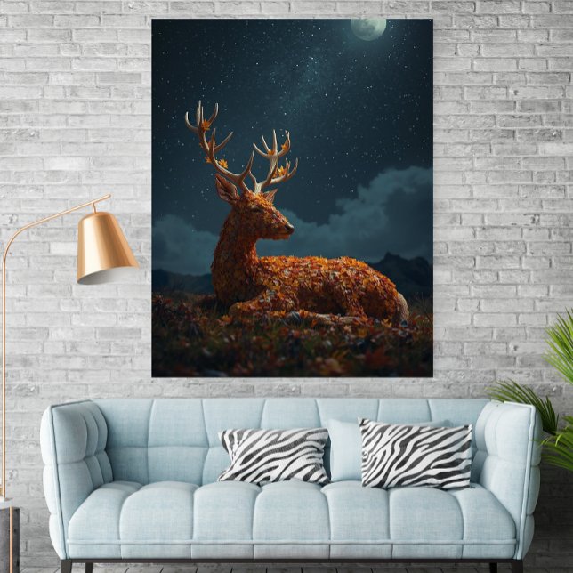 Autumn Leaf Deer Sleeping Under Stars Poster  (Skapare uppladdad)