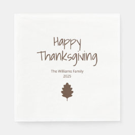Autumn Leaf Modern Family Simple Thanksgiving Pappersservett