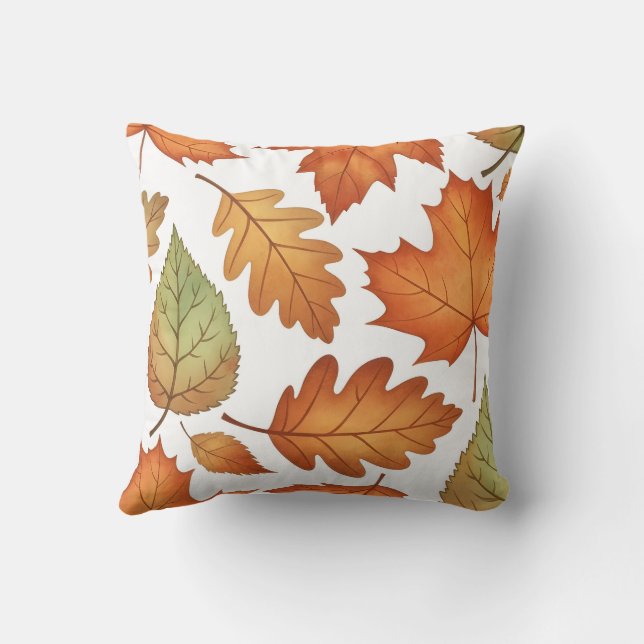 Autumn Leaf Seamless Pattern Kudde (Baksida)