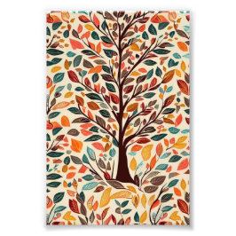 AUTUMN LEAF TREE DESIGN FOTOTRYCK