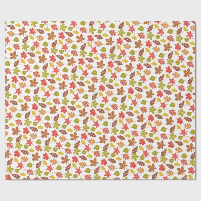 Autumn Leaves Colorful Pattern Presentpapper (Platt)