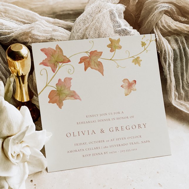 Autumn Leaves Fall Rehearsal Dinner Inbjudningar (Skapare uppladdad)