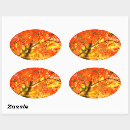 Autumn Leaves [Oval Seal] Ovalt Klistermärke