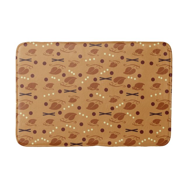 Autumn Leaves Pattern Burnt Orange Badrumsmatta (Framsidan)