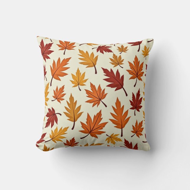 Autumn Leaves Pattern – Cozy Fall Foliage Design Kudde (Framsida)