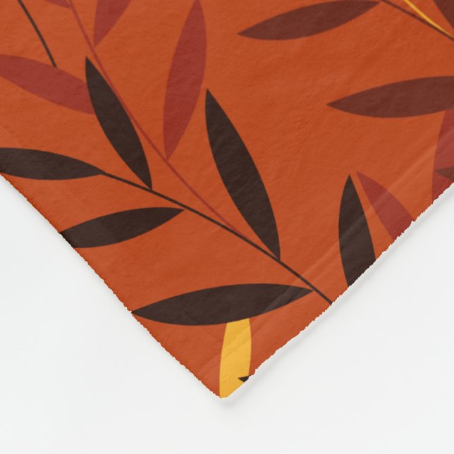 Autumn Leaves Pattern - Warm Fall Foliage Design Fleecefilt (Hörn)