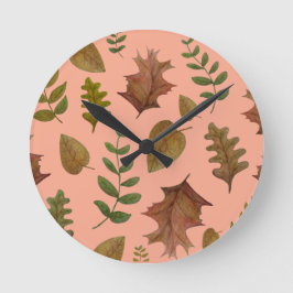 Autumn leaves rund klocka
