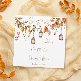 Autumn Leaves Rustic Watercolor Elegant Wedding Inbjudningar