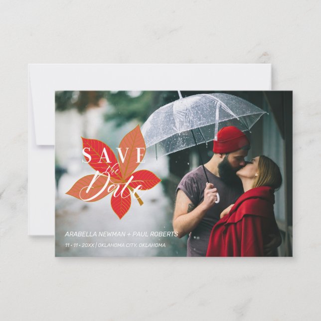 Autumn Leaves Themed Wedding Custom Photo Script (Framsida)