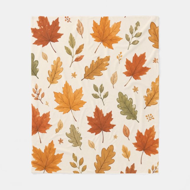 Autumn Leaves Throw Blanket  Fleecefilt (Framsidan)