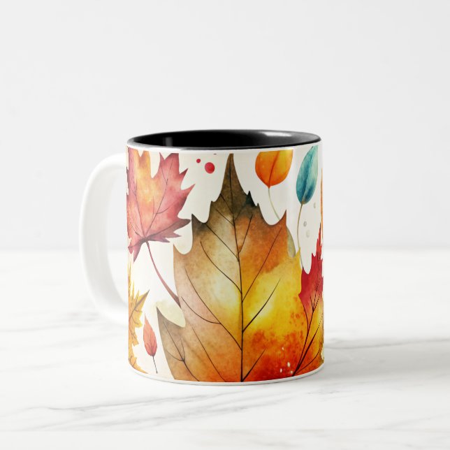 Autumn Leaves Två-Tonad Mugg (Framsida vänster)