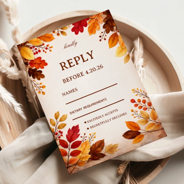 Autumn Leaves Warm Botanical OSA Kort (Skapare uppladdad)