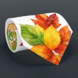 Autumn Leaves Watercolor Fall Foliage Pattern Slips<br><div class="desc">Celebrate the warmth and richness of fall with this elegant watercolor autumn leaves tie, featuring hand-painted foliage in vibrant shades of orange, yellow, green, and red. Perfect for Thanksgiving gatherings, fall weddings, or as a seasonal gift, this tie brings nature’s beauty to any formal outfit. Whether you're dressing up for...</div>