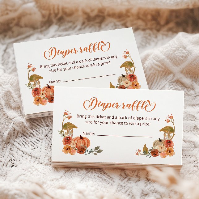 Autumn Little Pumpkin Diaper Raffle biljett Tilläggskort (Skapare uppladdad)