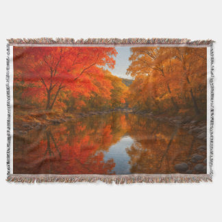 Autumn Lost Maples Throw Blanket - Fall Foliage  Filt
