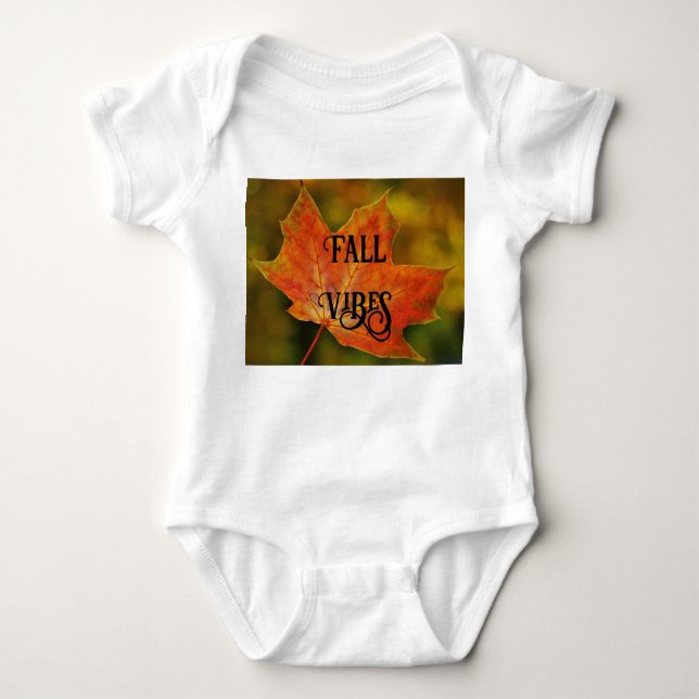Autumn Löv Fall Vibes Baby Bodykostym T Shirt (Framsida)