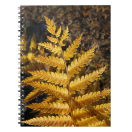 Autumn Löv Golden Fern Photo Anteckningsbok