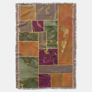 Autumn Luxury   Geometric Guld Jewel Tone Marble Filt