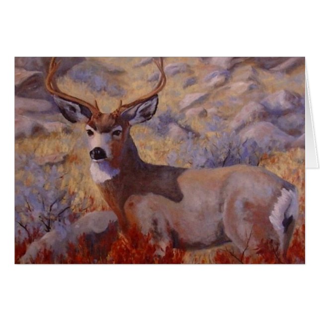 Autumn Majesty Buck Hjort Greeting Card Hälsningskort (Framsidan Horizontal)