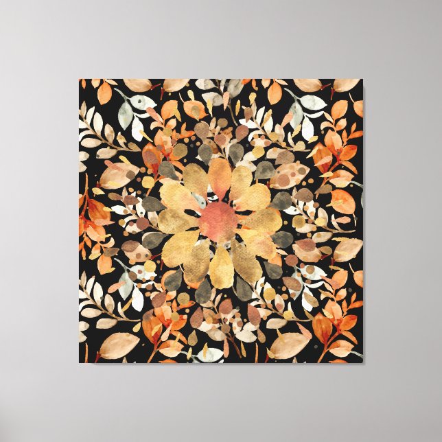 Autumn Mandala Lövs Canvastryck (Framsida)