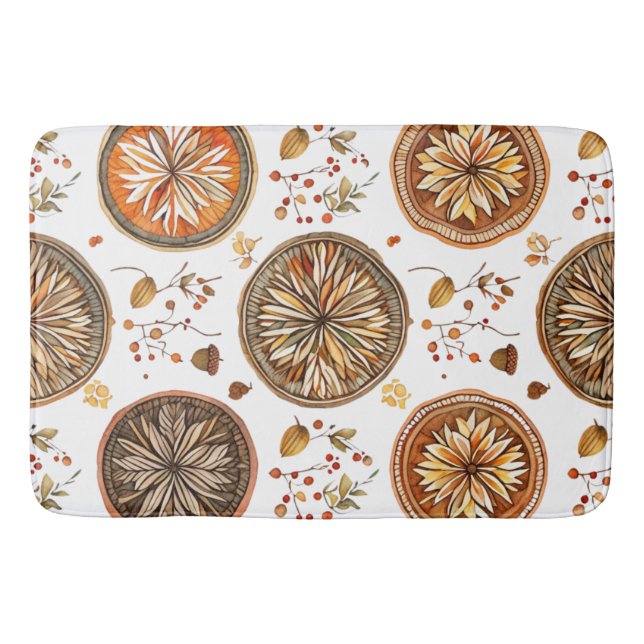 Autumn Mandala Mönster Badrumsmatta (Framsidan)