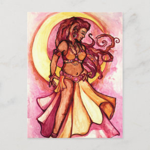 Autumn Måne Goddess Belly Dancer Vykort