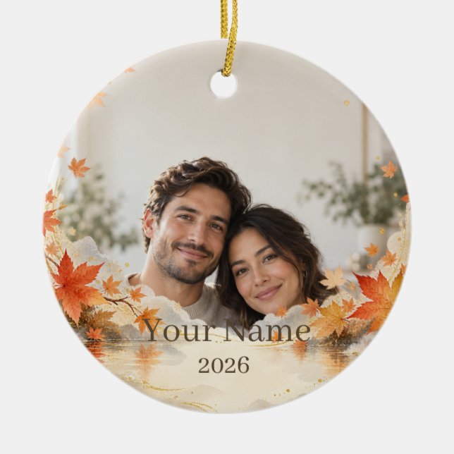 Autumn Maple Custom Photo Ornament (Framsidan)