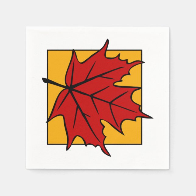 Autumn Maple Leaf Red Pappersservett (Framsidan)