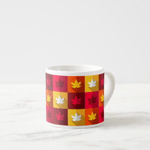Autumn Maple Löv Bright Patchwork Espressomugg
