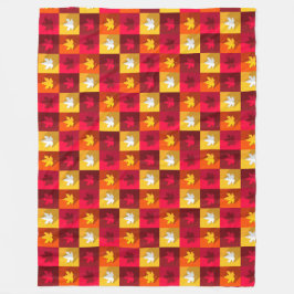Autumn Maple Löv Bright Patchwork Fleecefilt