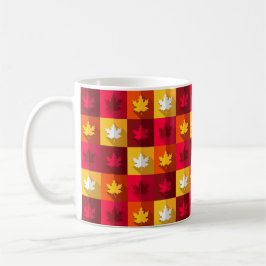 Autumn Maple Löv Bright Patchwork Kaffemugg