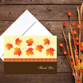 Autumn Maple Löv Bröllop Tack Kort