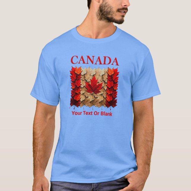 Autumn Maple Löv Canadian Flagga T Shirt (Framsida)