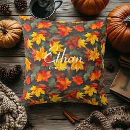 Autumn Maple Löv Mönster | Mysigt fallskärmsfel Kudde