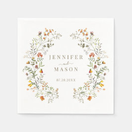 Autumn Meadow Wildblommor Garden Fall Wedding Pappersservett