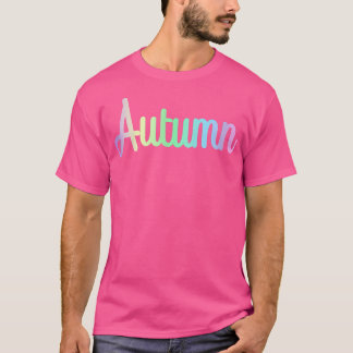 AUTUMN: Minimalistisk regnbågsslingtext Funny Nove T Shirt