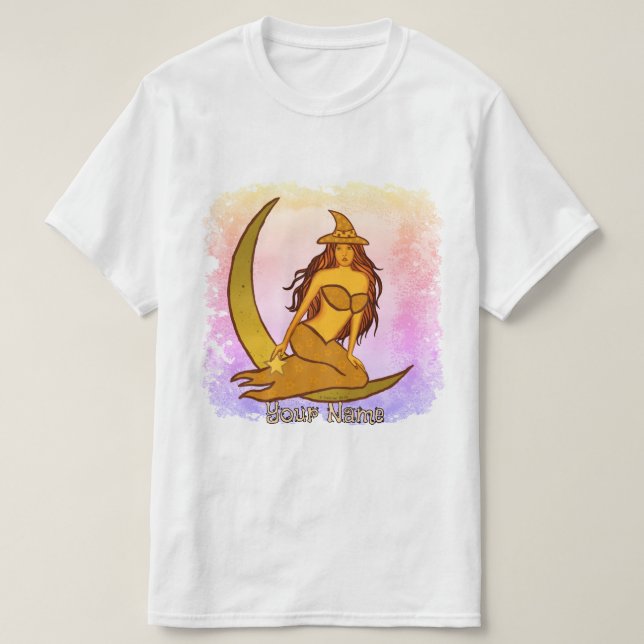 Autumn Moon Witch T Shirt (Design framsida)