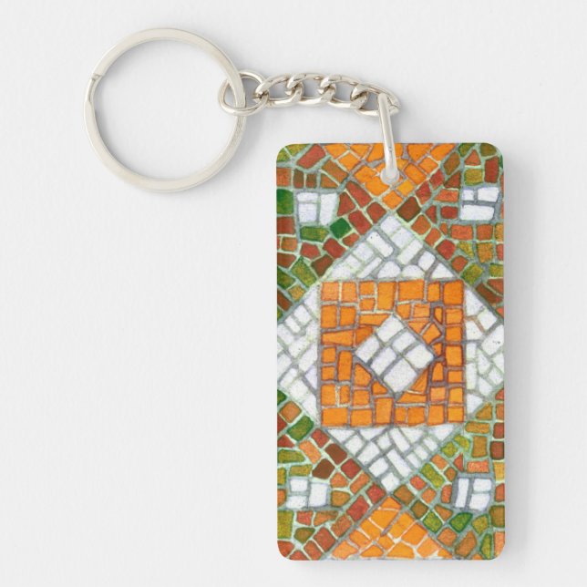AUTUMN MOSAIC Rectangle Acrylic Keychain (Framsidan)