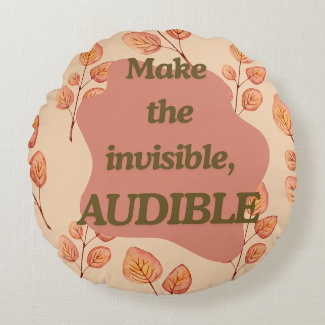 Autumn Motivational Quote Round Throw Pillow Rund Kudde (Framsidan)