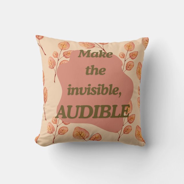Autumn Motivational Quote Throw Pillow Kudde (Framsida)